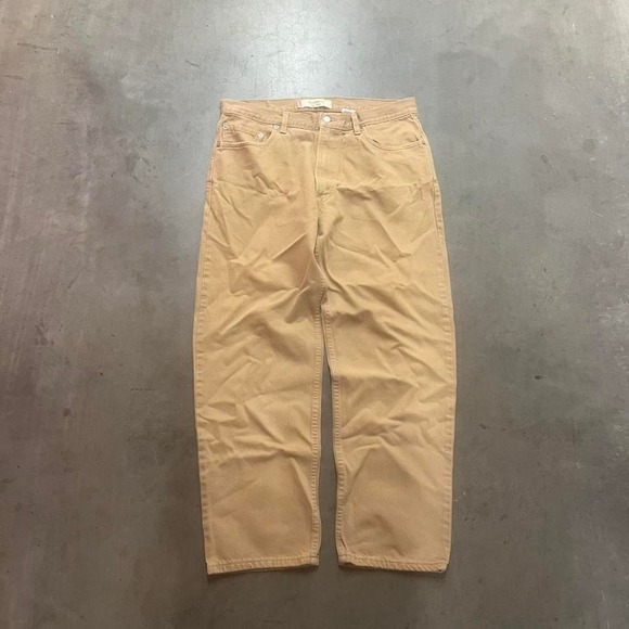 Vintage Levi's 550 relaxed fit men beige earth tone loose jeans USA made 2003 35 - Picture 3 of 8
